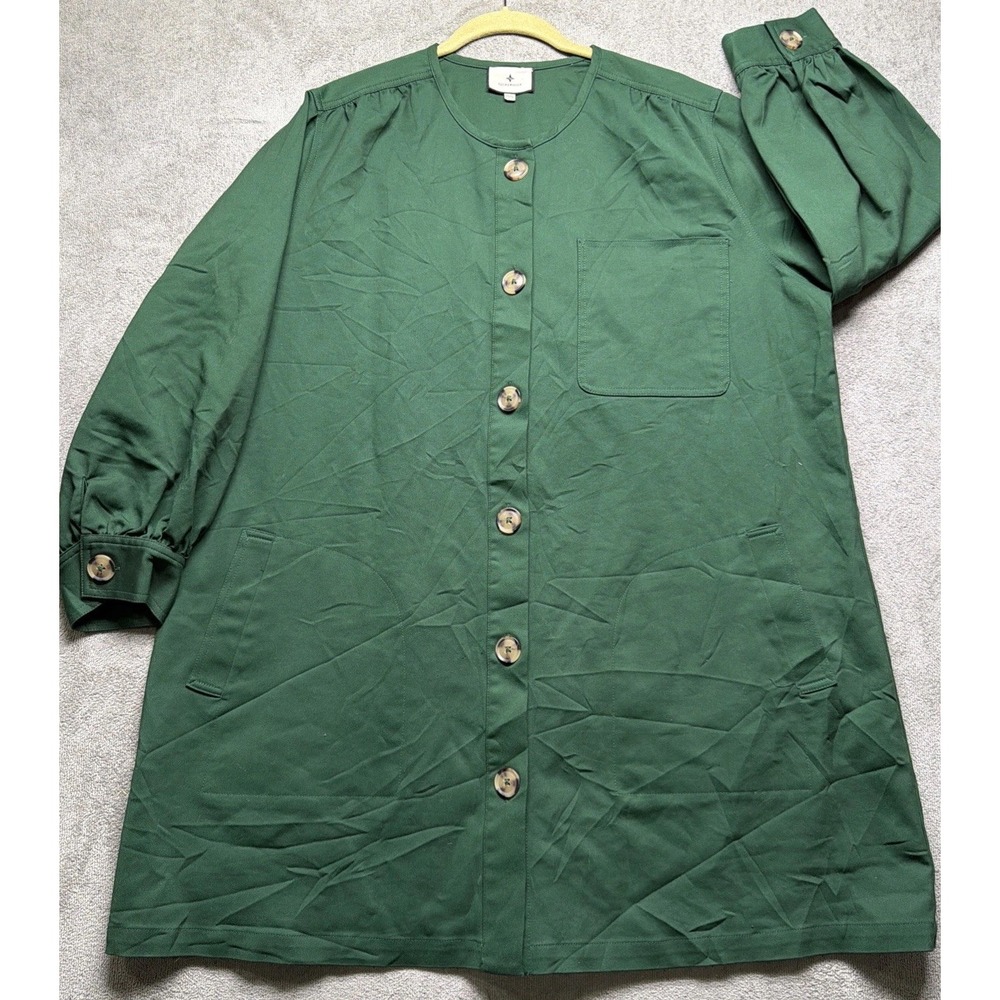 Tuckernuck Green Shirt‎ Dress Button Front Long Sleeve Women's XXXL